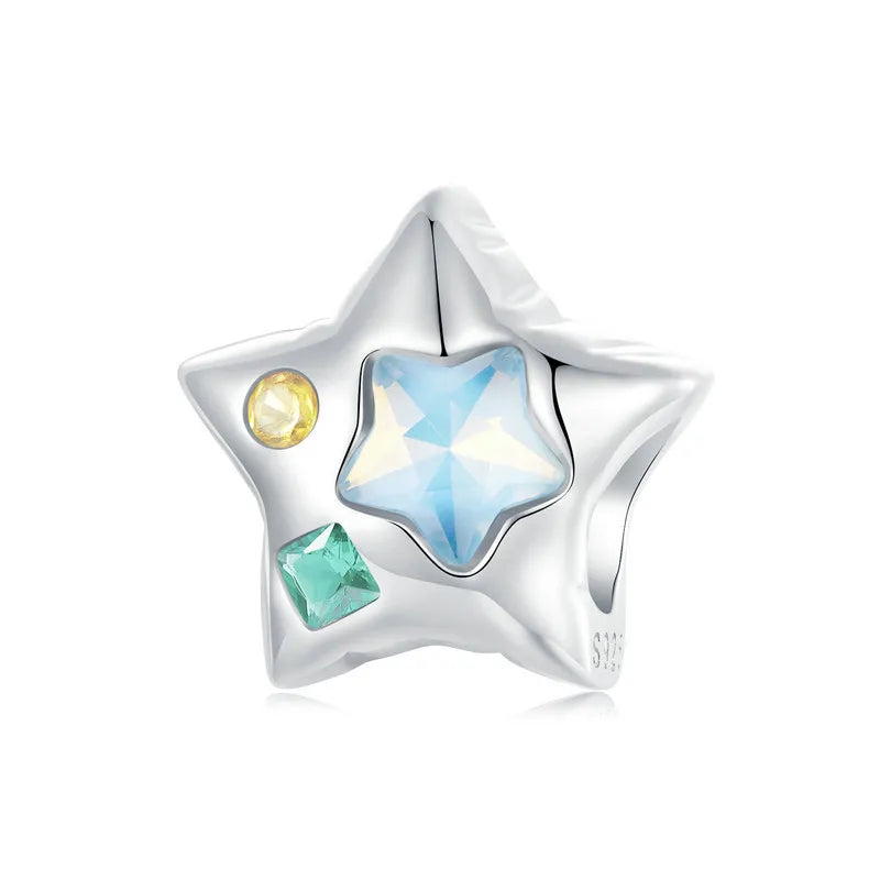 WOSTU-Colgante de estrella de dragón volador esmaltado de Plata de Ley 925, colgante de corazón, amor, supermomo, compatible con pulsera DIY, regalo para el día de la madre