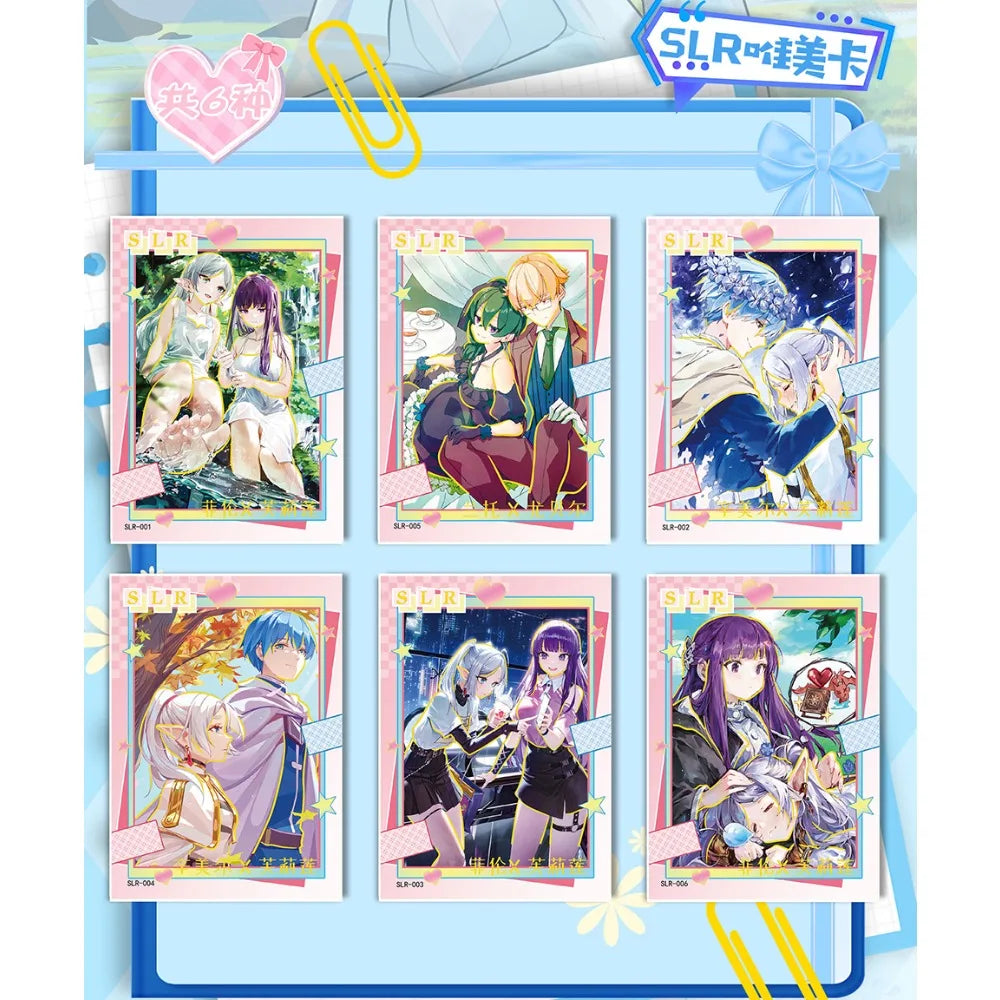 Frieren: Tarjeta de colección de Anime Beyond Journey's End, hermosa y exquisita tarjetas de personajes de raíz de billete láser, juguetes de mesa familiares