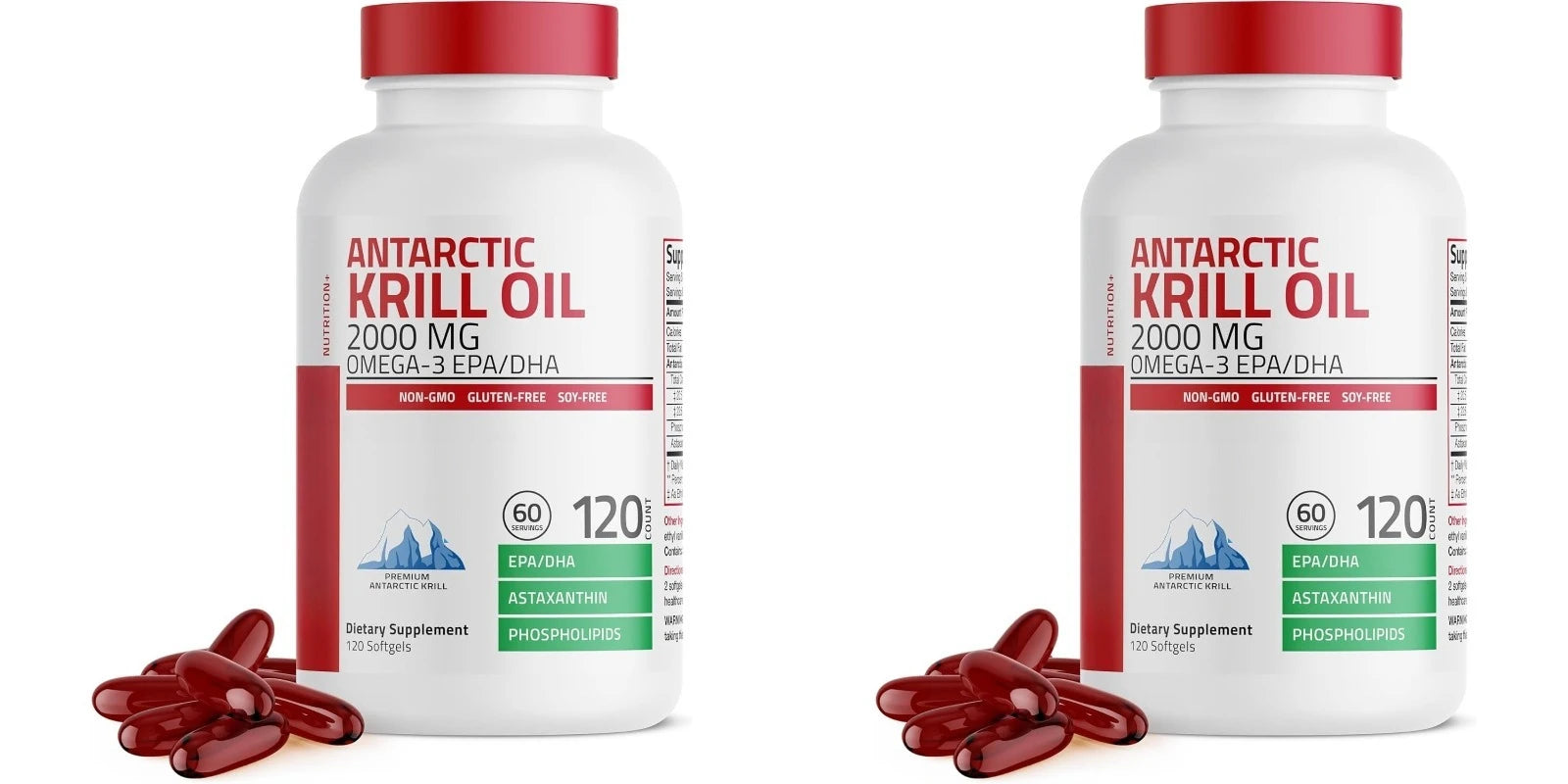 Aceite de Krill Antártico 2000mg con Omega-3 EPA DHA Astaxantina y Fosfolípidos, Suplemento Dietético Antioxidante Natural, 120 Cápsulas Blandas