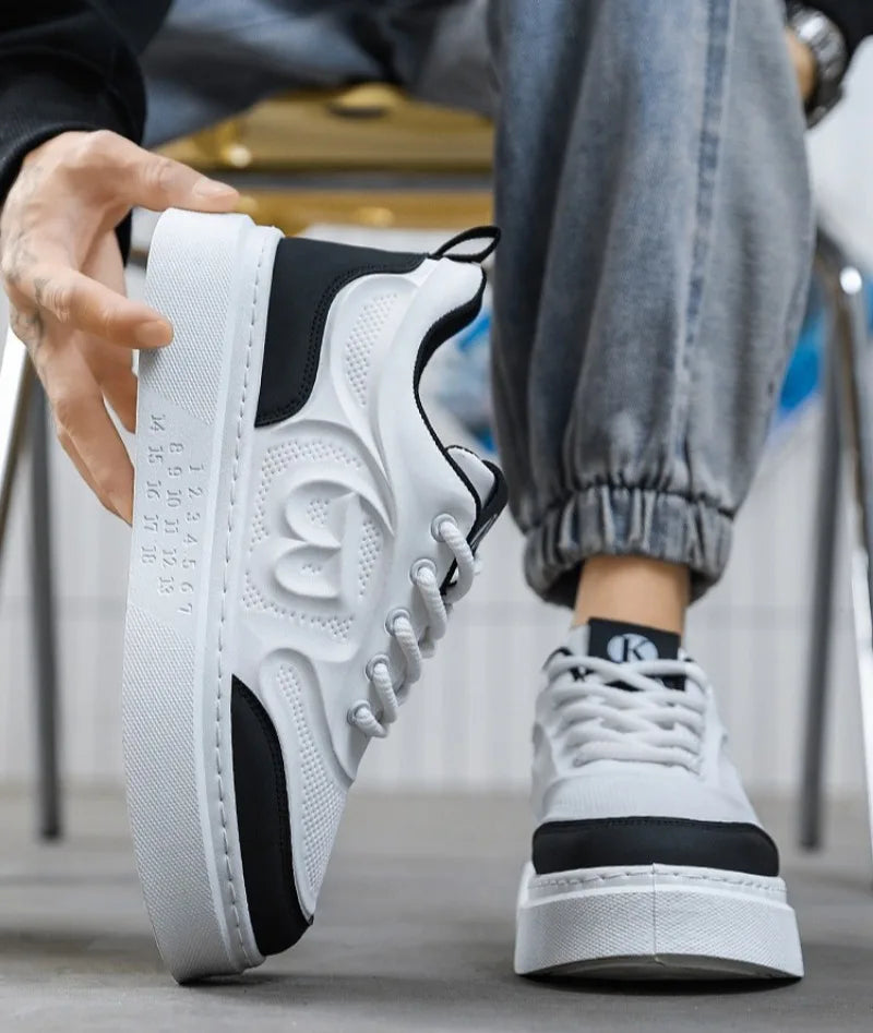 Tenis Para Hombre 2025, zapatos deportivos informales Para Hombre, tendencia Primavera Verano, zapatos planos bajos de cuero, calzado para caminar para Hombre, versátil Plus