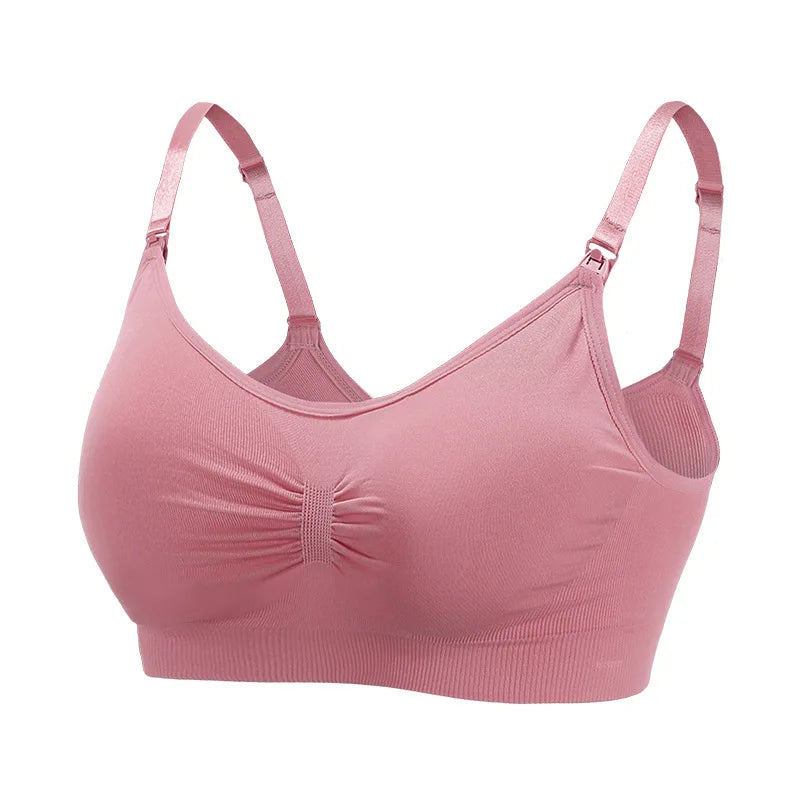 Sujetadores de lactancia de alta calidad, de algodón, para embarazadas, ropa interior sin costuras, talla grande, transpirable, con efecto push-up.
