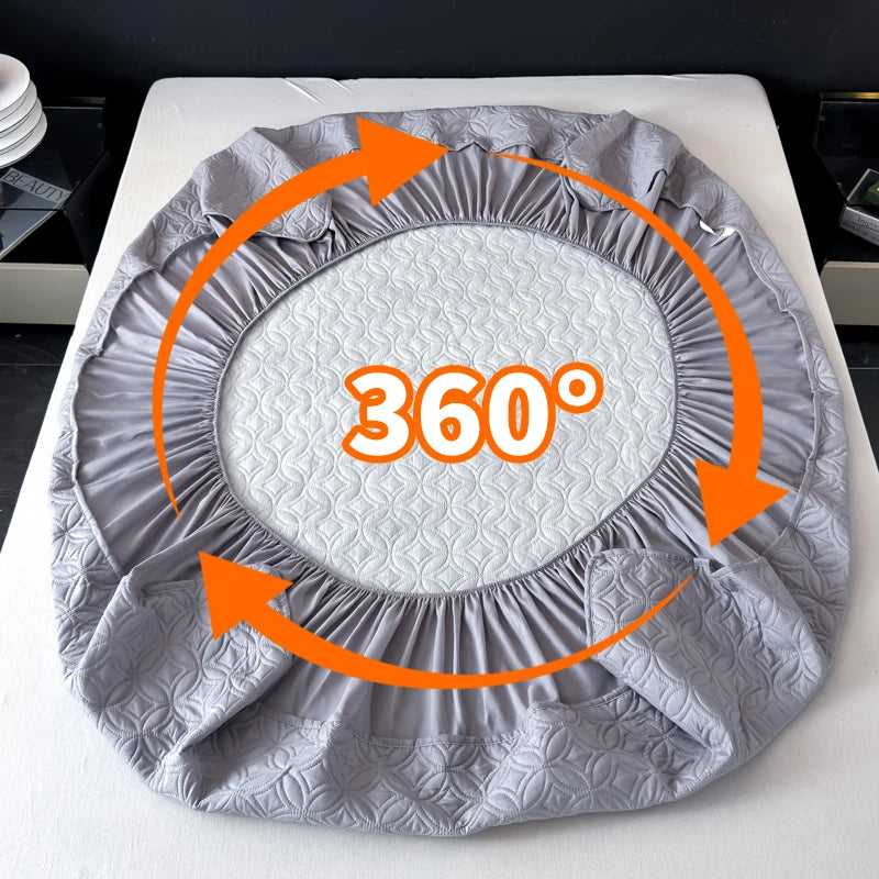 1 pieza de sábana ajustable de lujo, ultrasuave, cómoda e impermeable, y funda de colchón gruesa (funda de almohada no incluida), juego de ropa de cama de color liso, funda de colchón todo incluido, agradable para la piel