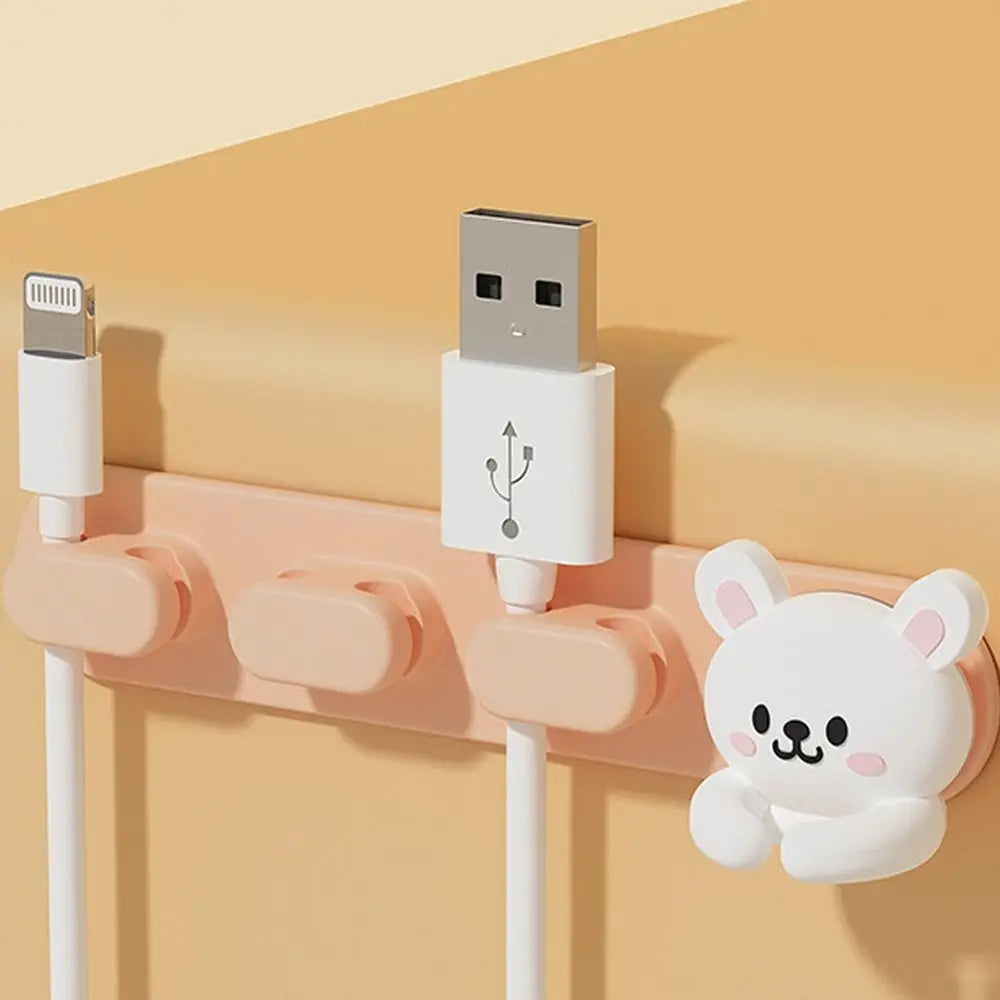 Clip para Cables Autoadhesivo con Diseño de Animal Bonito, Organizador de Escritorio, Enrollador de Cables, Clip para Ratón