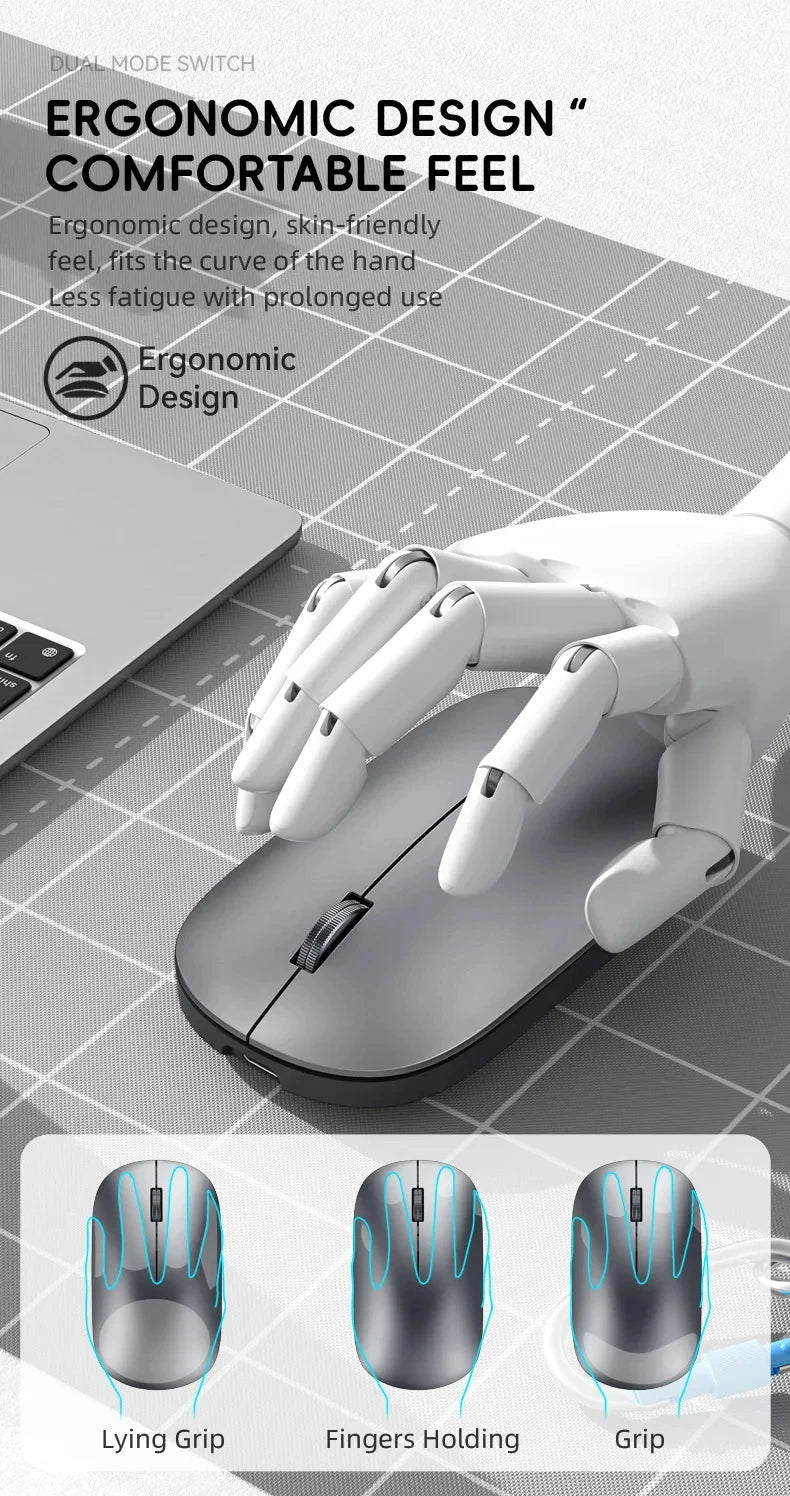 Nuevo Ratón Inalámbrico con Carga Tipo-C, Clic Silencioso, Portátil, Ergonómico, Universal para Oficina, Ligero, para Juegos, Sin Ruido, 2026