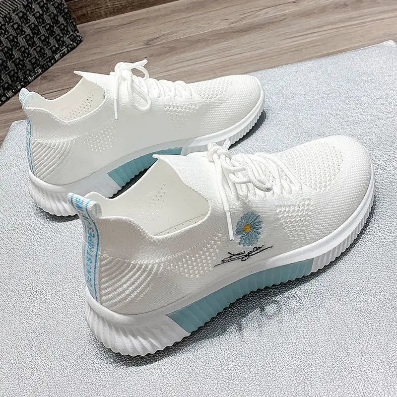 Zapatos deportivos para mujer, zapatillas deportivas informales, cómodas y elegantes, planas, bajas, bonitas, blancas, moda de éxito, tenis para mujer, verano 2025