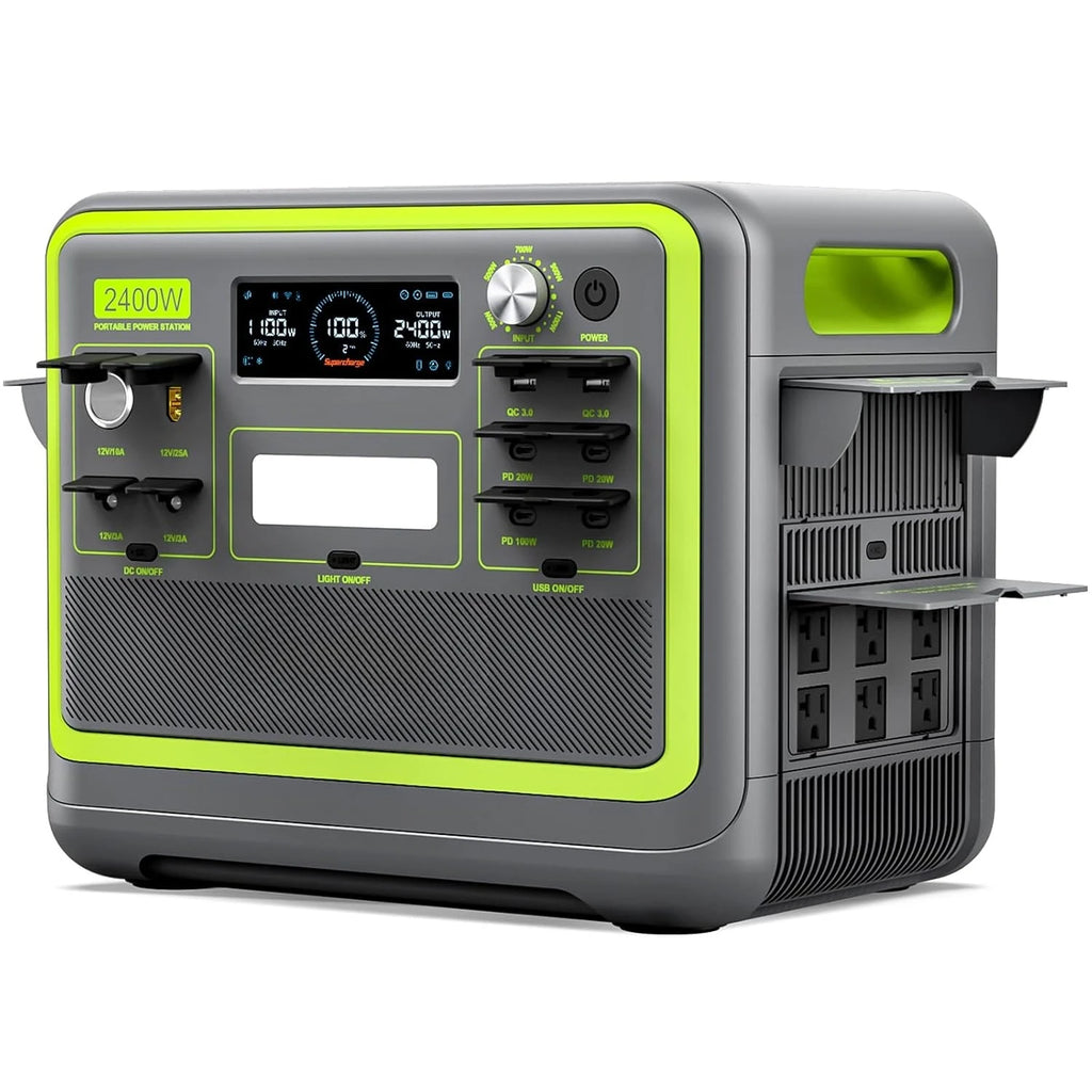 Estación de Energía Portátil F2400 de 2400W (4800W Pico), Generador Solar con Batería LiFePO4 de 2048Wh, 1100W CA y 500W Solar, Personalizable