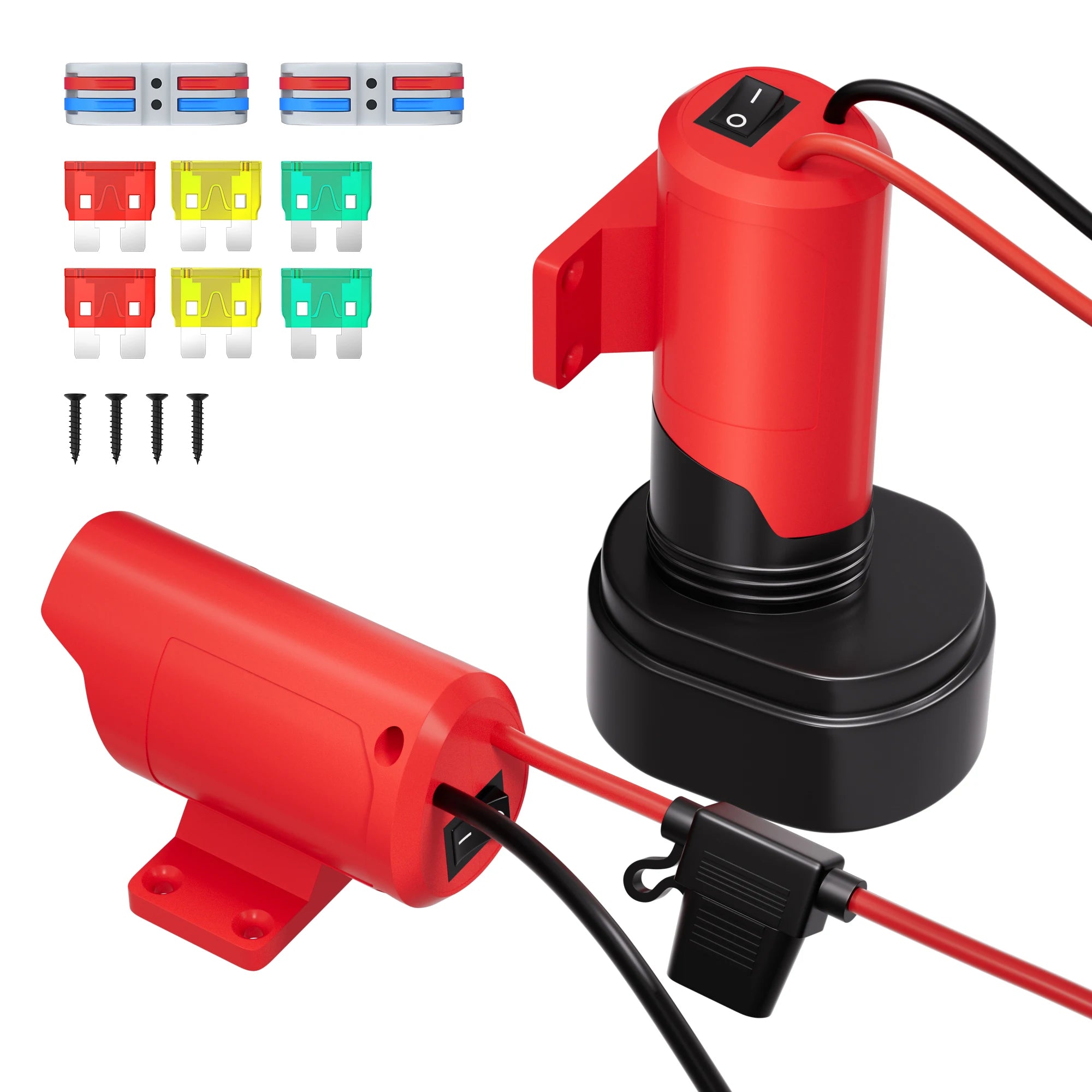 Adaptador de batería de 12V para adaptador Mil.waukee con interruptor, ruedas eléctricas, adaptador de batería, cable de calibre 12, para camiones RC DIY, robótica de juguete