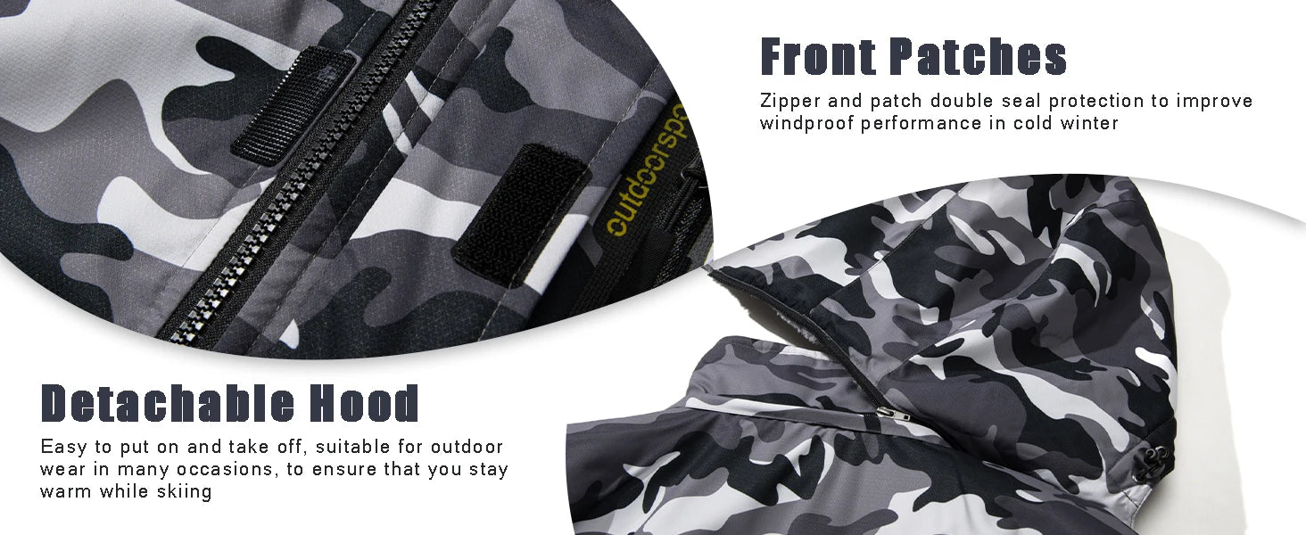 TACVASEN, chaquetas de montaña con forro polar, chaquetas de senderismo para hombre, abrigos con capucha extraíbles para exteriores, Parka de esquí y Snowboard, prendas de vestir de invierno