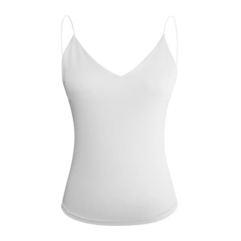 Camiseta sin mangas Sexy de verano para mujer, Tops básicos con tirantes, camisola delgada sin mangas