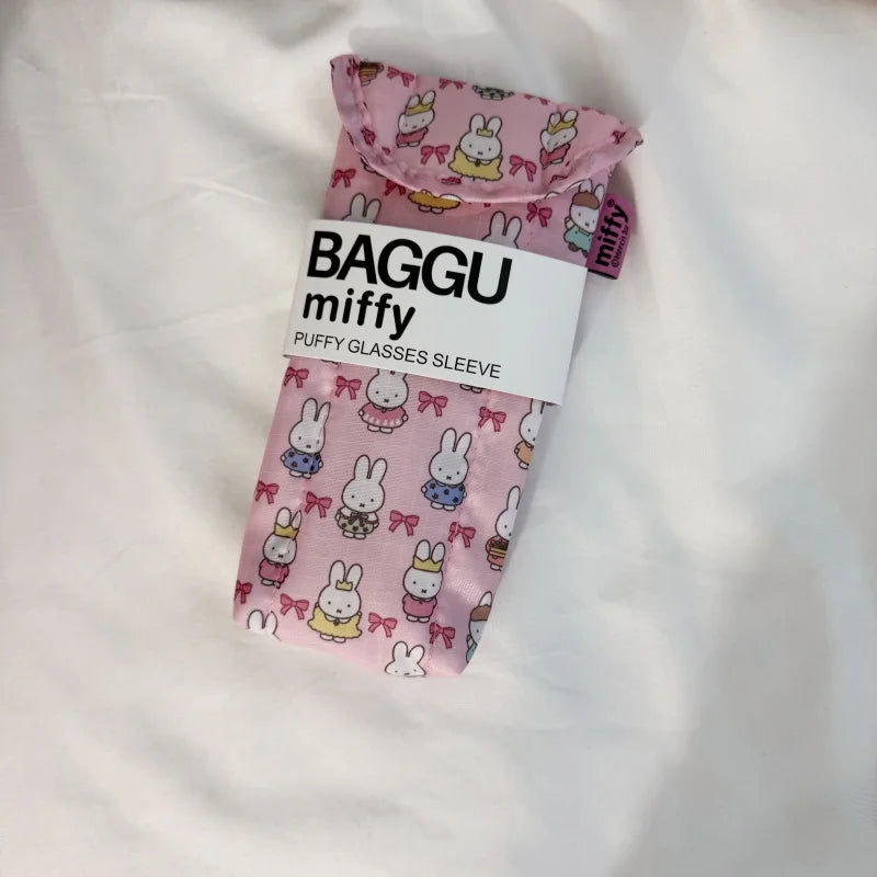Bolsa de almacenamiento de gafas Kawaii Miffy, gafas de sol de conejo bonitas, bolsa protectora de gafas de sol de dibujos animados con atracción magnética, juguete de regalo