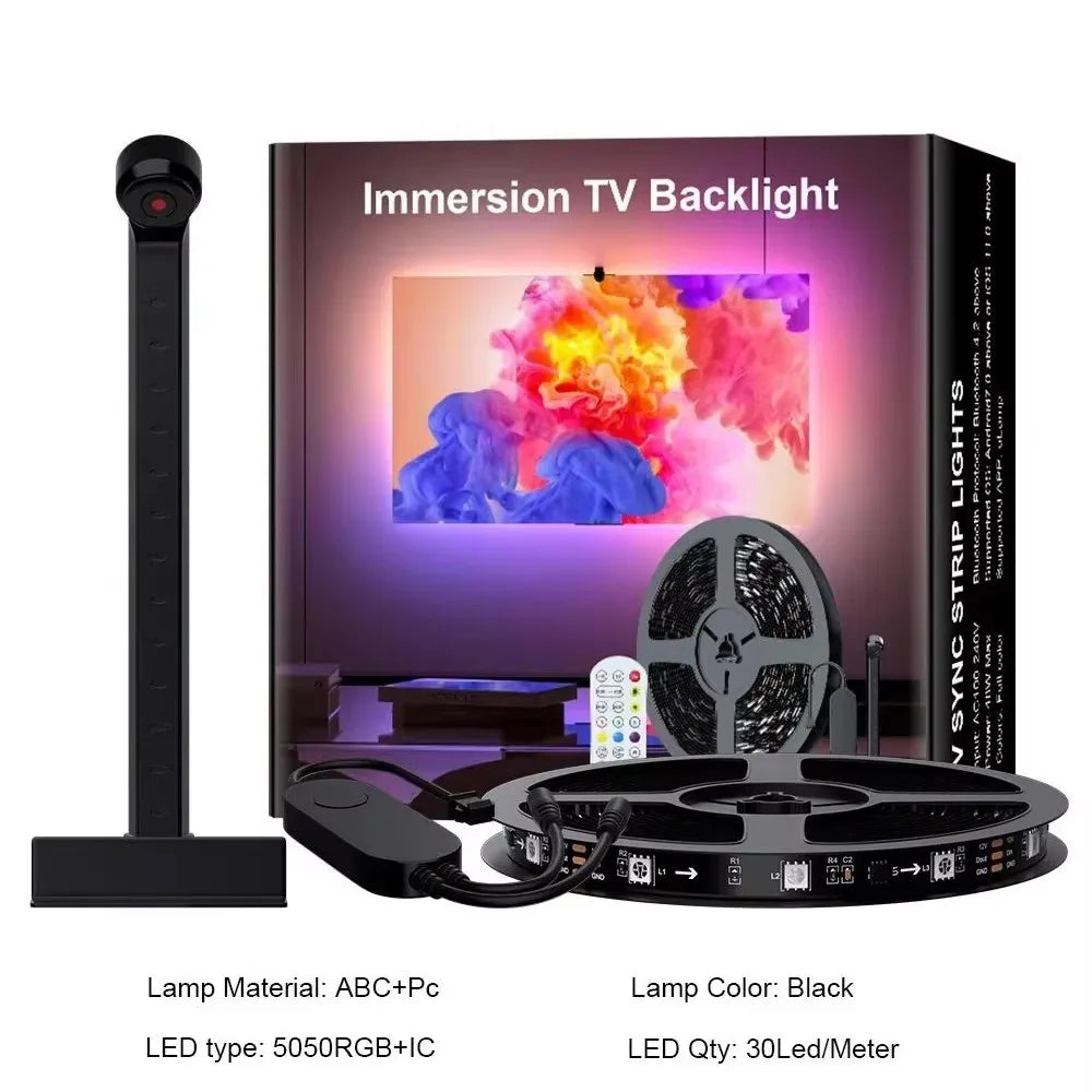 Retroiluminación de TV/PC con captación de Color RGB-IC tira de luces LED para pantallas de 55-75 pulgadas sincronización inteligente decoración de sala de juegos luces de ambiente