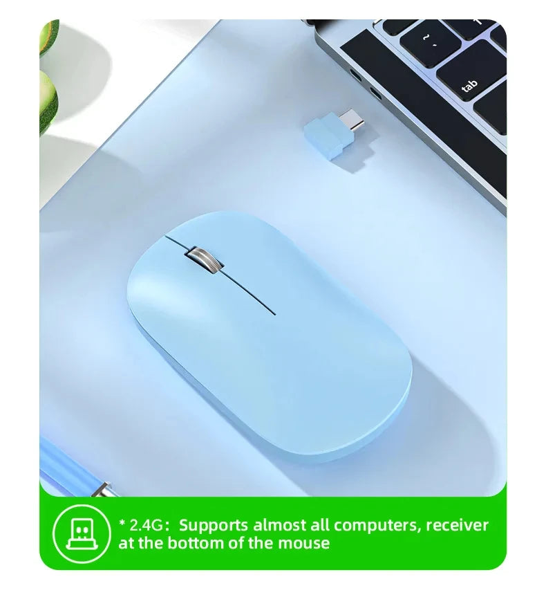 Nuevo Ratón Inalámbrico con Carga Tipo-C, Clic Silencioso, Portátil, Ergonómico, Universal para Oficina, Ligero, para Juegos, Sin Ruido, 2026