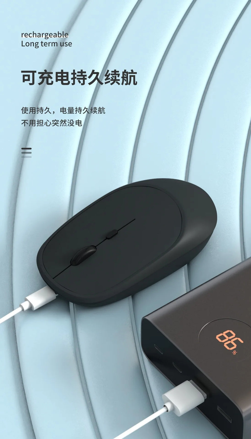 Ratón inalámbrico recargable para jugadores, modos duales, compatible con Bluetooth, 2,4G, para ordenador portátil, tableta, PC, Macbook