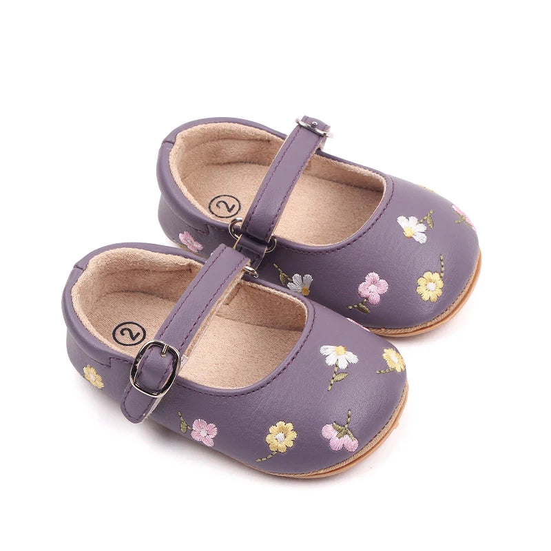 Sandalia de verano para bebé Estilo Mary Jane Linda flor bordada