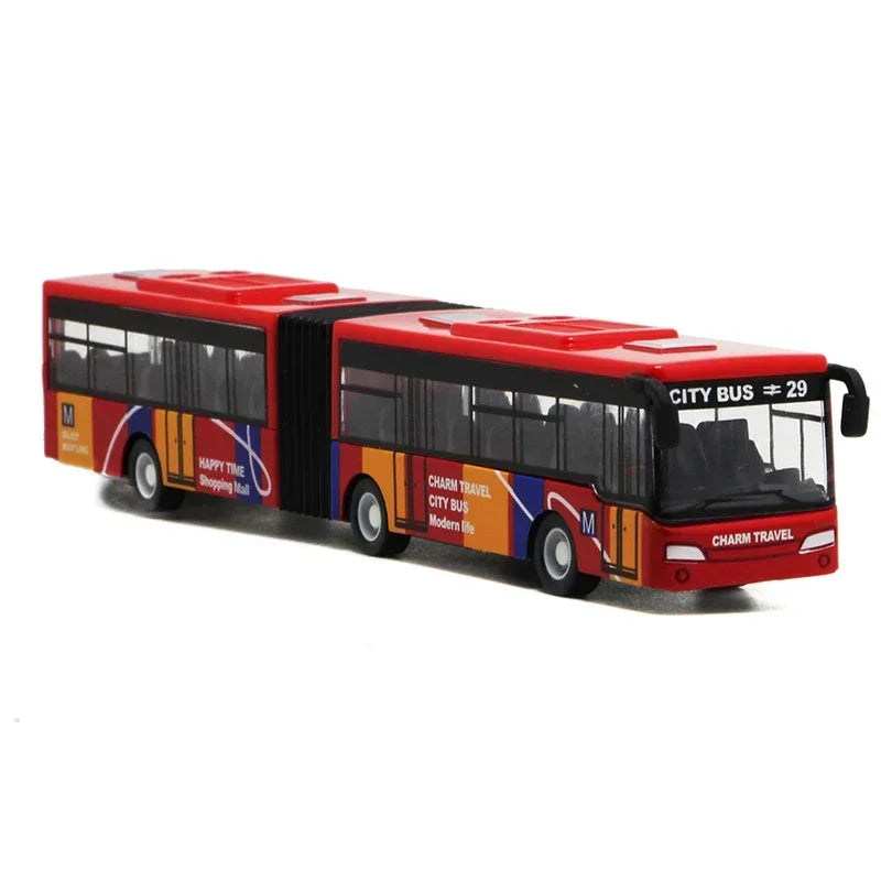 Modelo de autobús urbano de aleación 1:64, vehículos City Express Bus, autobuses dobles, vehículos fundidos a presión, juguetes, coche divertido extraíble, regalos para niños