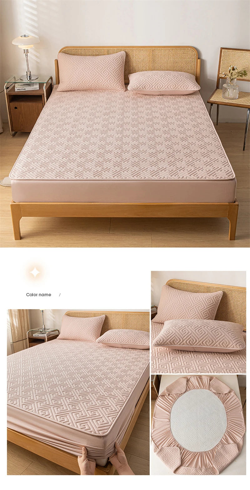 Funda protectora de colchón 100% impermeable, sábana bajera de algodón hipoalergénica, transpirable, suave, funda para almohadilla de cama de tela de aire 3D