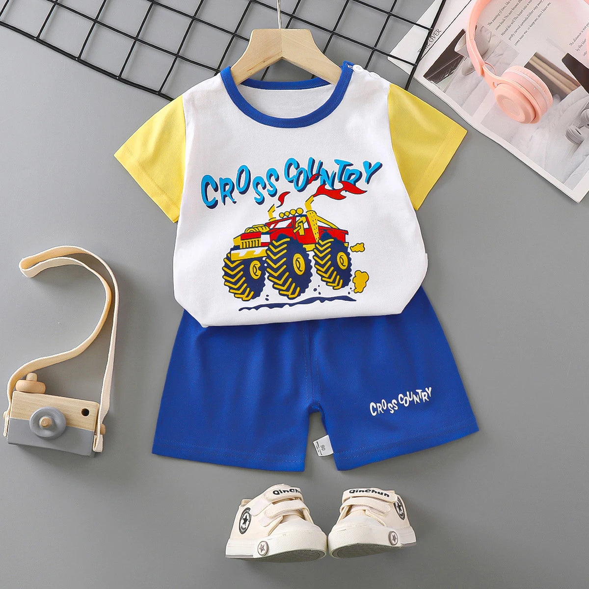 Conjuntos para niños, ropa para madres y niños, camiseta para niños y niñas, pantalones cortos, 2 uds., ropa de verano de algodón de manga corta para bebés, traje para niños pequeños