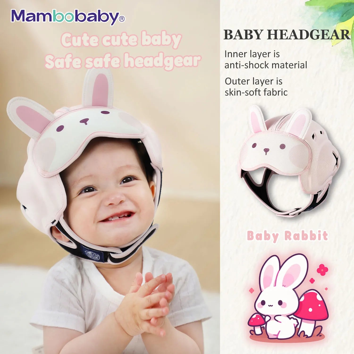 Mambobaby-casco antigolpes seguro para bebé, Protector de cabeza para niños pequeños, para aprender a gatear, caminar, evitar lesiones de golpes y caídas