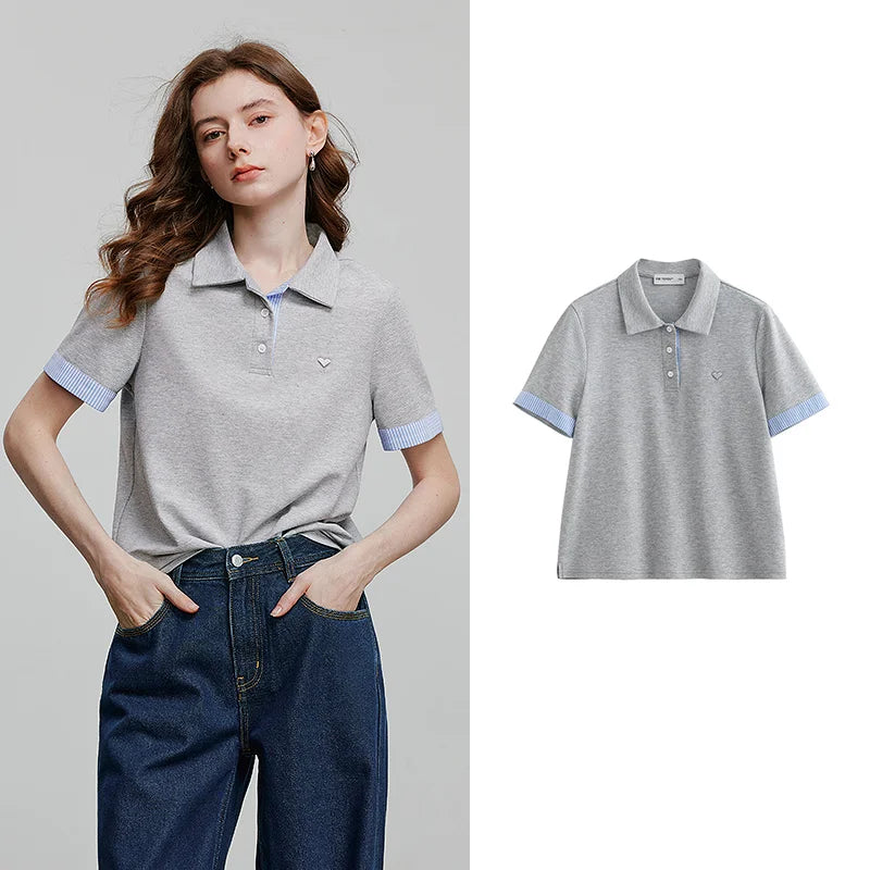TOYOUTH Camiseta de manga corta para mujer, camisetas nuevas de primavera 2025 8521007