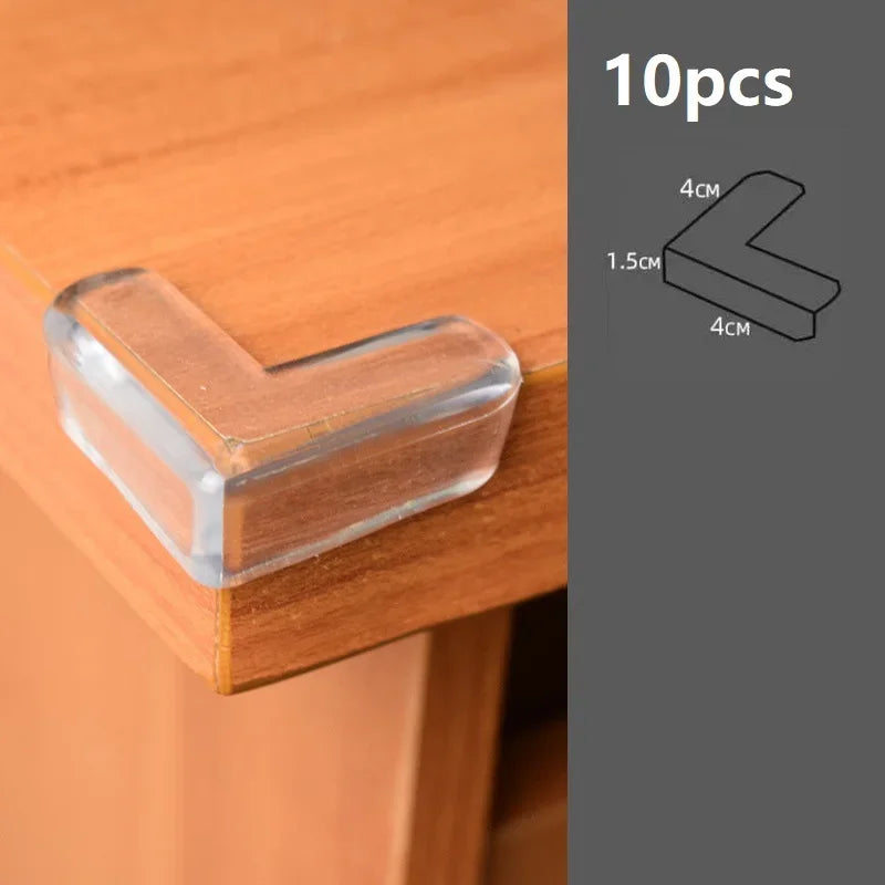 Protector de esquinas de silicona para seguridad de bebés, protector de bordes de mesa suave y transparente, anticolisión, 4/10 Uds.