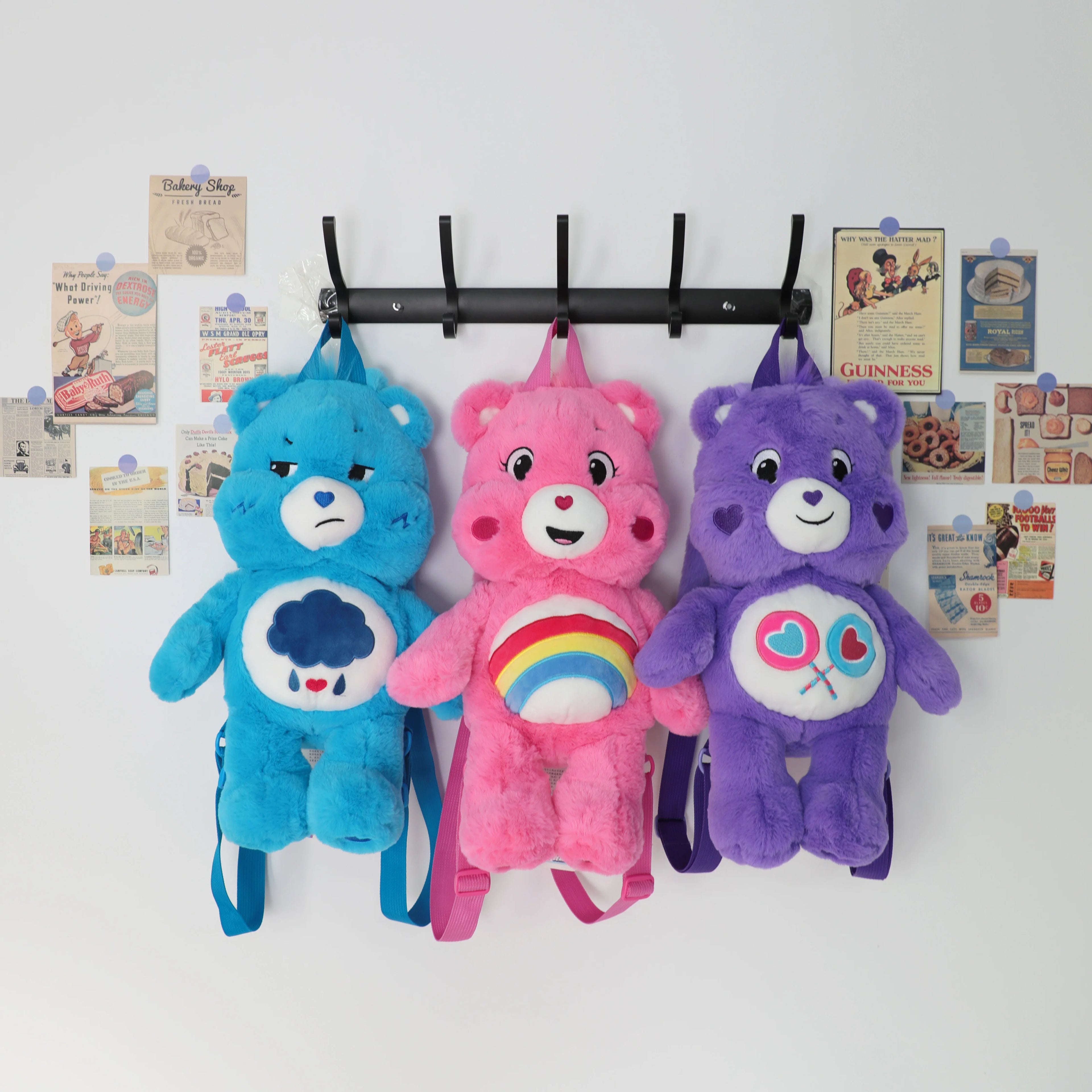 Mochila de Peluche de los Cariñositos de 40 cm, Linda Mochila Escolar de Oso de Peluche de Dibujos Animados, Ideal como Regalo de Cumpleaños y Educación Temprana para Niños