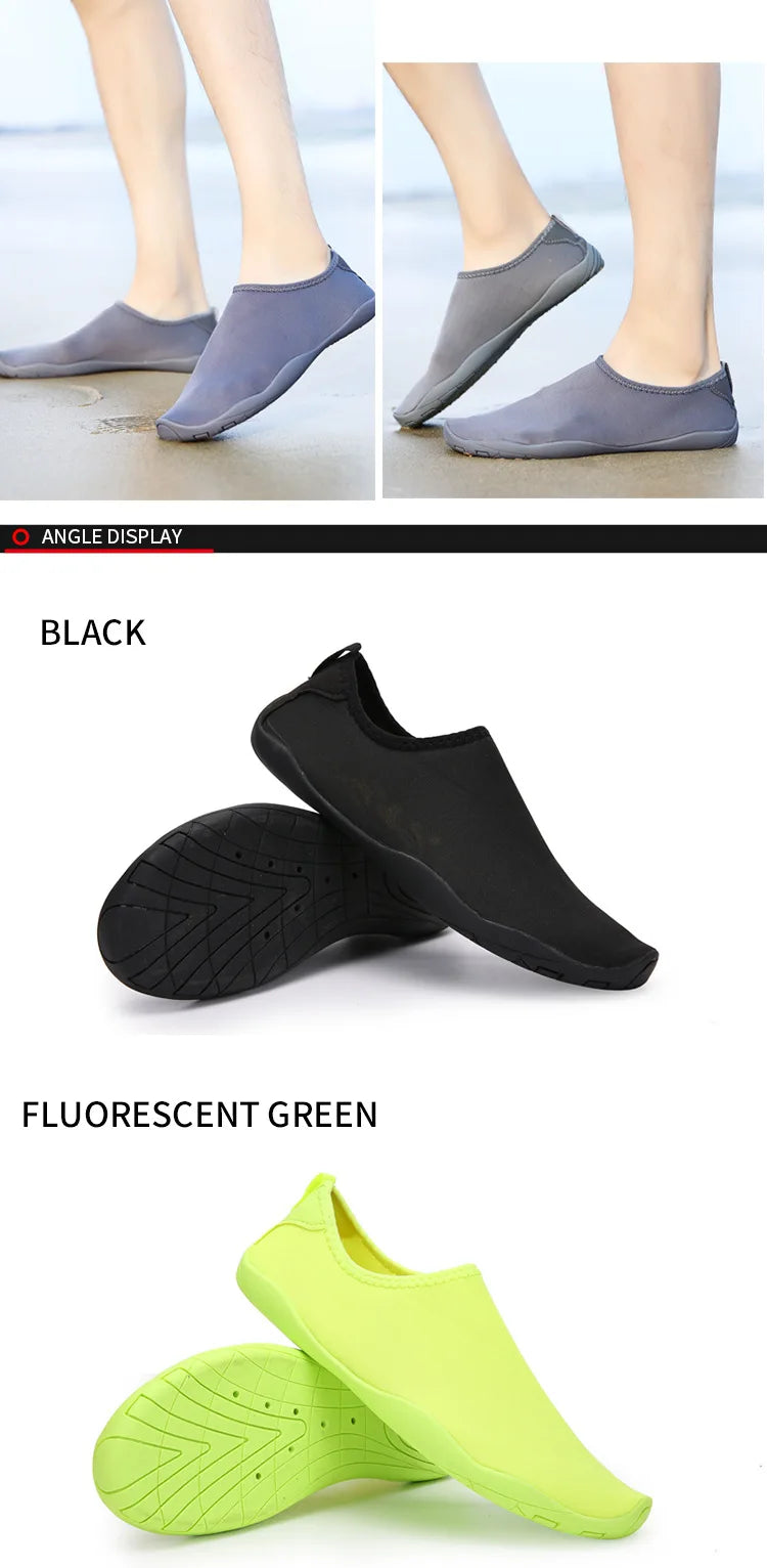 Zapatos acuáticos Unisex para parejas, zapatos de natación antideslizantes de suela blanda acolchados para exteriores, zapatos de playa de secado rápido para esnórquel, zapatos de Fitness
