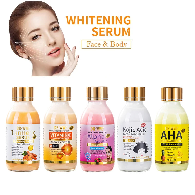 Esencia de 125 ml con Arbutina/Cúrcuma/Vitamina C para una Piel Radiante, Hidratante y Reafirmante, Esencia Líquida con AHA/Papaya/Glutatión/Ácido Kójico