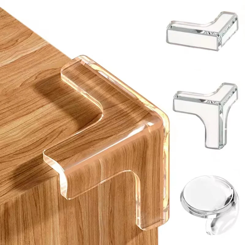 Protector de esquinas de silicona para seguridad de bebés, protector de bordes de mesa suave y transparente, anticolisión, 4/10 Uds.