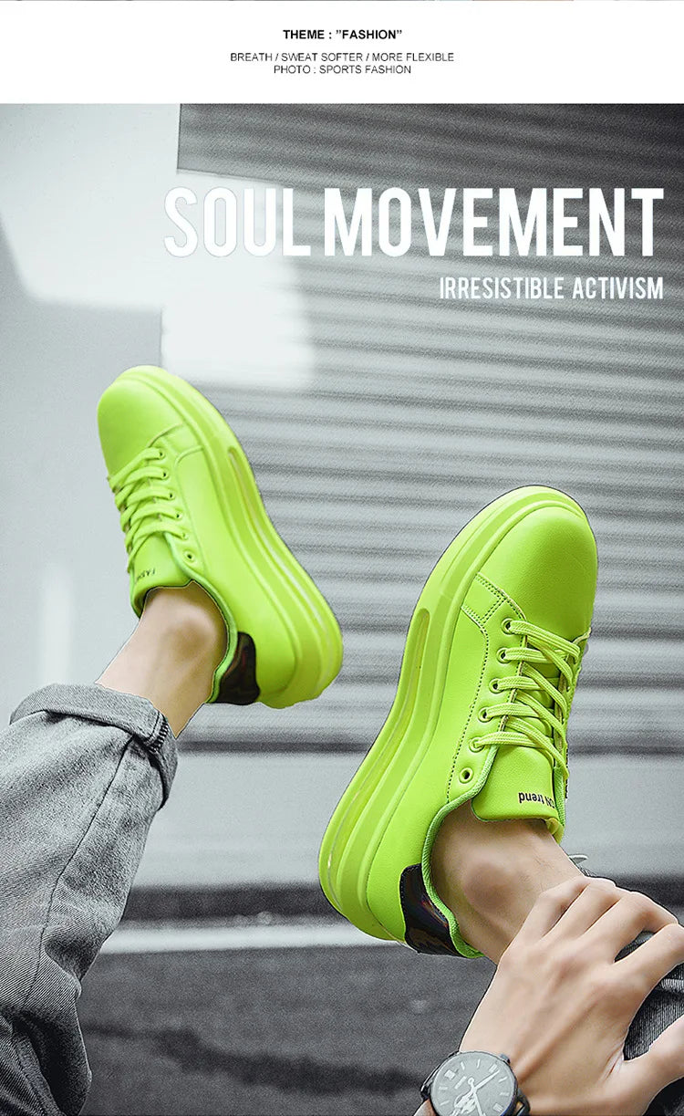 Zapatillas de deporte con plataforma para hombre, zapatos informales, nuevos zapatos suaves y cómodos de cuero Pu, zapatos planos de marca de tendencia, zapatos informales para hombre, Tenis nuevos