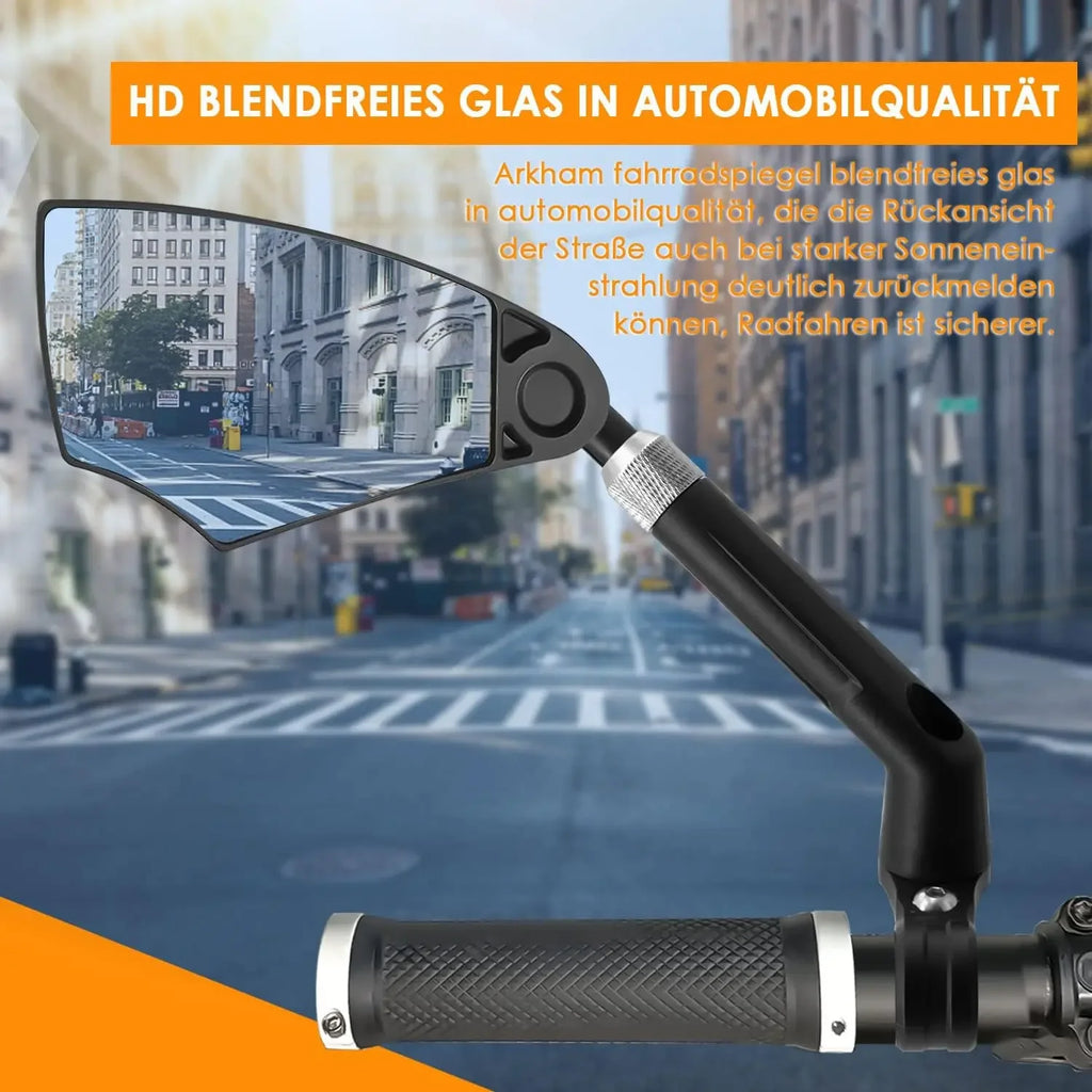 Espejo Retrovisor para Bicicleta Antideslumbrante - Espejo Retrovisor para Bicicleta con Retracción y Giro de 360° °   Lente Ajustable, Bicicleta Plegable