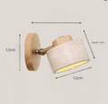 Lámpara de pared para cabecera de dormitorio wabi-sabi de estilo japonés con piedra de cueva amarilla, estudio retro en familia, lámpara de pared giratoria con interruptor para