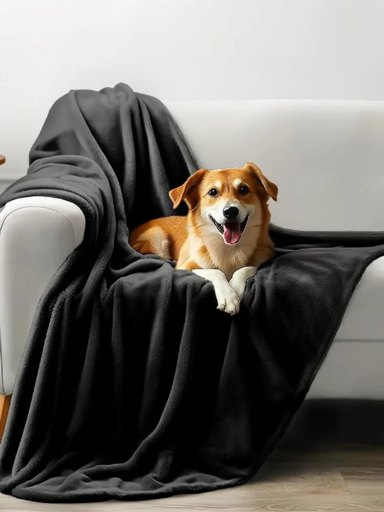 Manta impermeable de franela de doble cara para parejas, cama y mascotas |   Cubrecama cómodo y a prueba de fugas