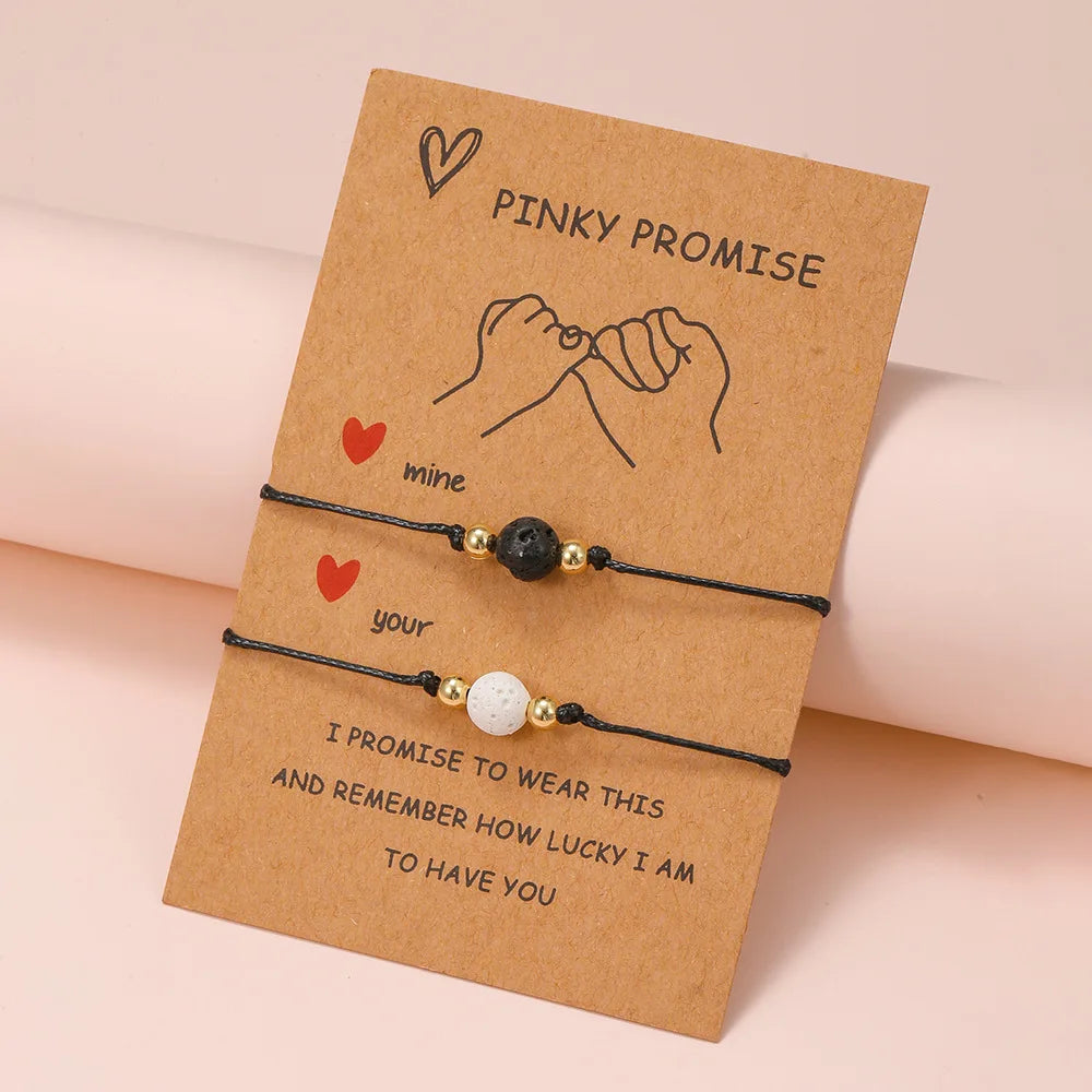 Pulsera de pareja para mujer, cadena de cuerda trenzada hecha a mano, corazón de madre e hija, pulseras con dijes, regalo de joyería de hermana de la amistad de la suerte
