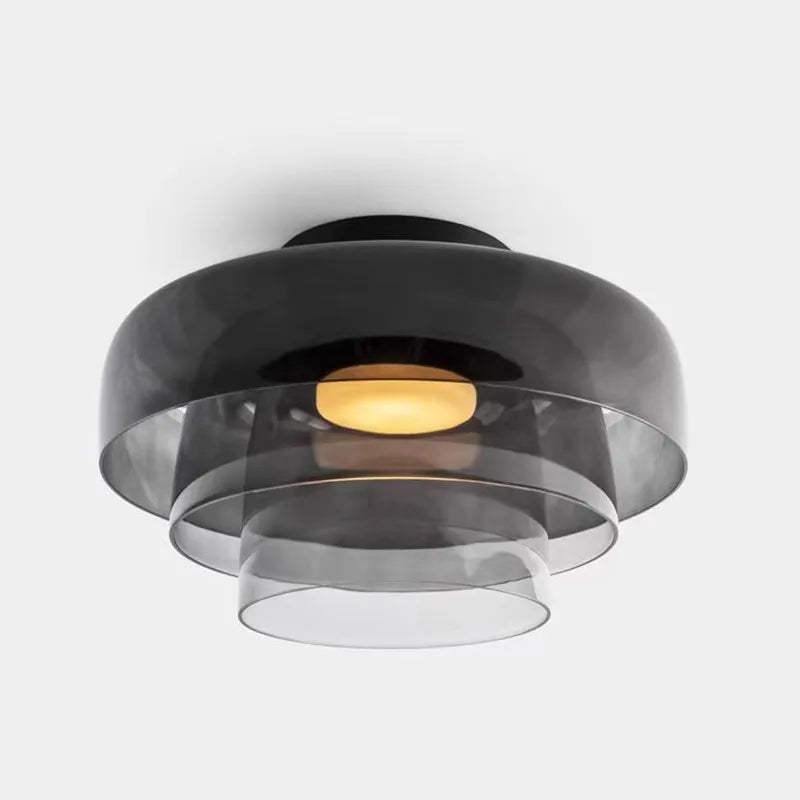Lámpara de techo de cristal de niveles, lámpara de techo de cristal de lujo nórdica para restaurante, dormitorio, sala de estar, lámpara de techo led colorida