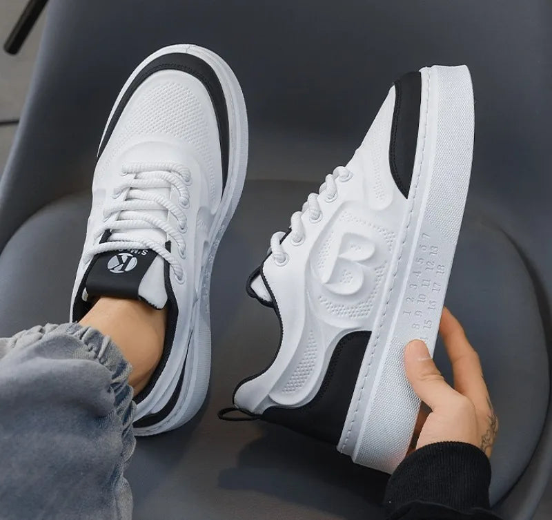 Tenis Para Hombre 2025, zapatos deportivos informales Para Hombre, tendencia Primavera Verano, zapatos planos bajos de cuero, calzado para caminar para Hombre, versátil Plus