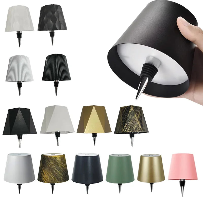 Lámpara de mesa inalámbrica para botellas, Control táctil de 3 colores y lámpara de noche con atenuación continua para Bar, botellas de vino, decoración de luces de escritorio