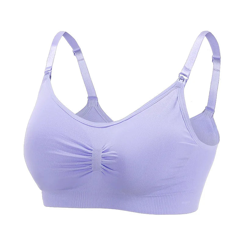Sujetadores de lactancia de alta calidad, de algodón, para embarazadas, ropa interior sin costuras, talla grande, transpirable, con efecto push-up.