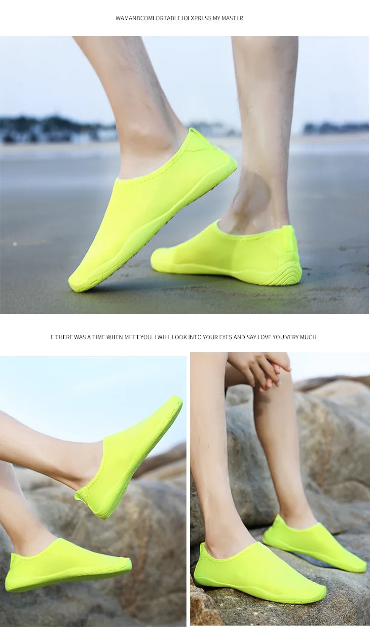 Zapatos acuáticos Unisex para parejas, zapatos de natación antideslizantes de suela blanda acolchados para exteriores, zapatos de playa de secado rápido para esnórquel, zapatos de Fitness