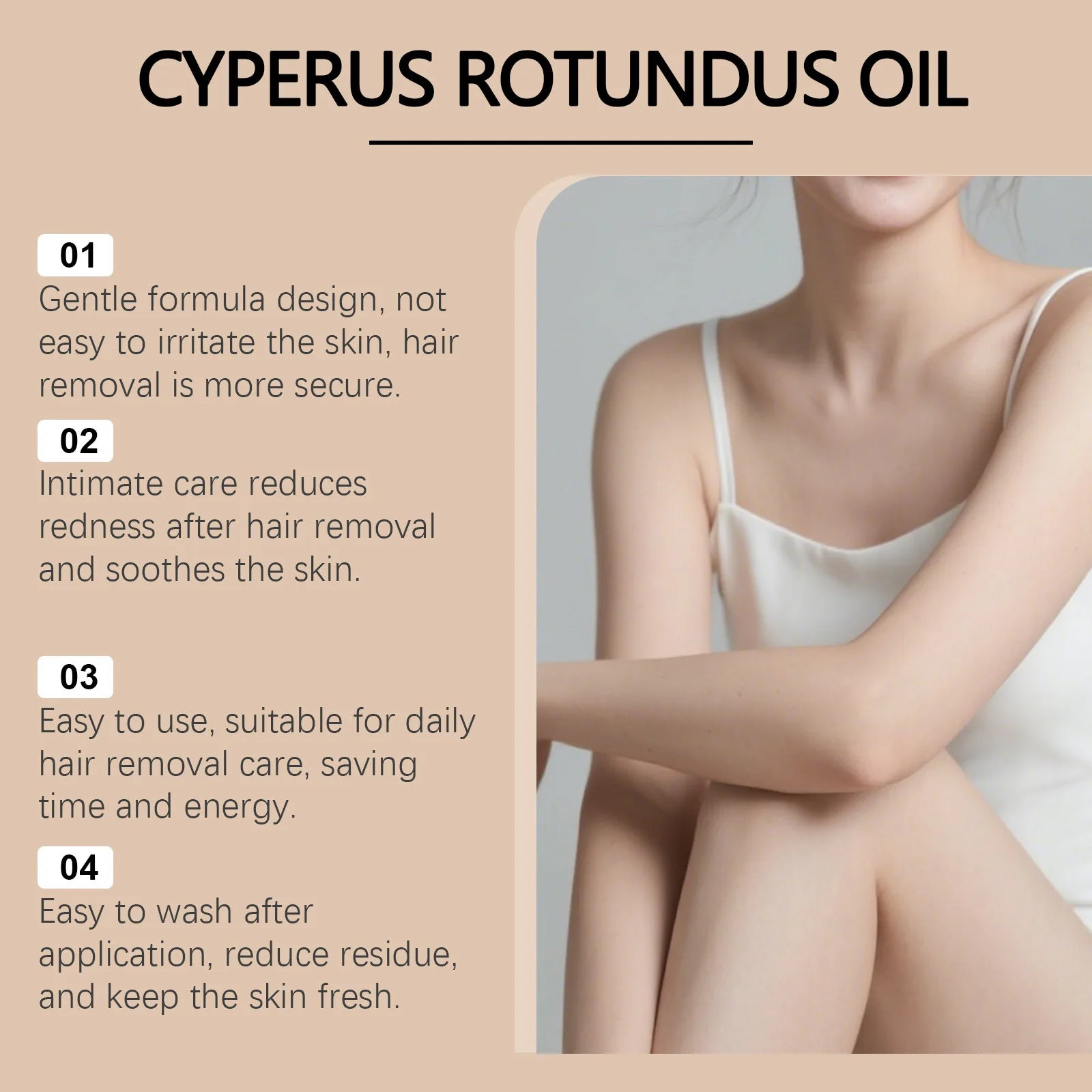 Aceite de Cyperus Rotundus EELHOE para después de la depilación, cuidado de la piel, reparación de la barrera cutánea, hidratante, inhibe el crecimiento del vello