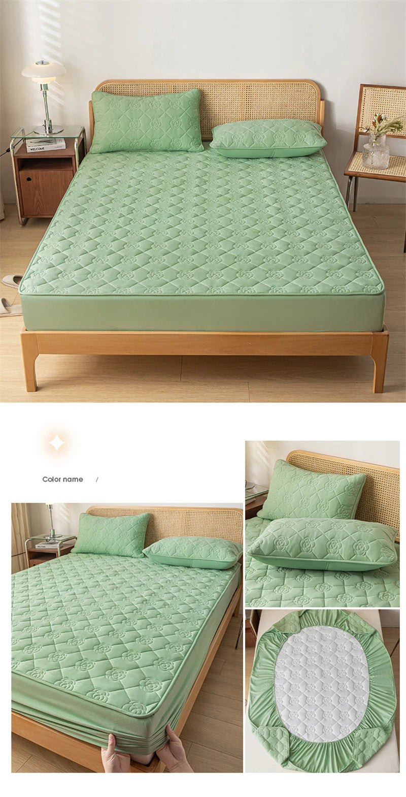 Funda protectora de colchón 100% impermeable, sábana bajera de algodón hipoalergénica, transpirable, suave, funda para almohadilla de cama de tela de aire 3D