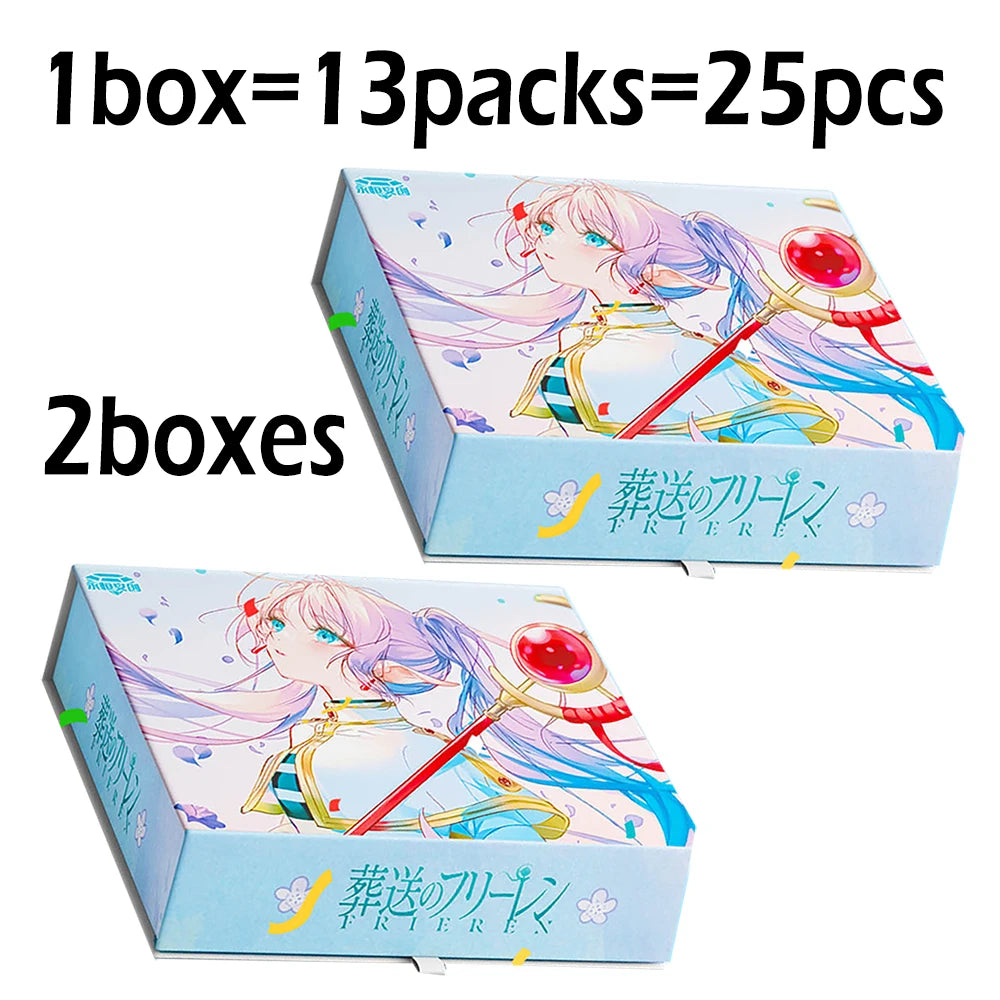 Frieren: Tarjeta de colección de Anime Beyond Journey's End, hermosa y exquisita tarjetas de personajes de raíz de billete láser, juguetes de mesa familiares