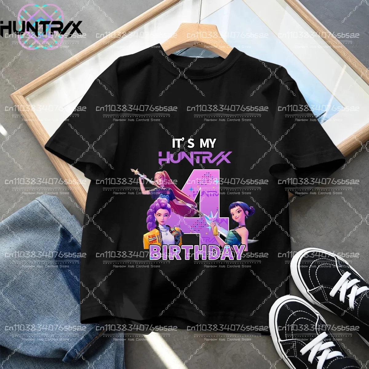 Camiseta Kpop Demon Hunters Number, Tops Kawaii Rumy para cumpleaños, ropa de fiesta para niñas, camiseta de verano de manga corta de algodón, ropa para niños, Boutique