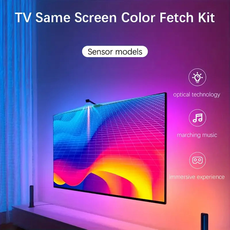 Retroiluminación de TV/PC con captación de Color RGB-IC tira de luces LED para pantallas de 55-75 pulgadas sincronización inteligente decoración de sala de juegos luces de ambiente