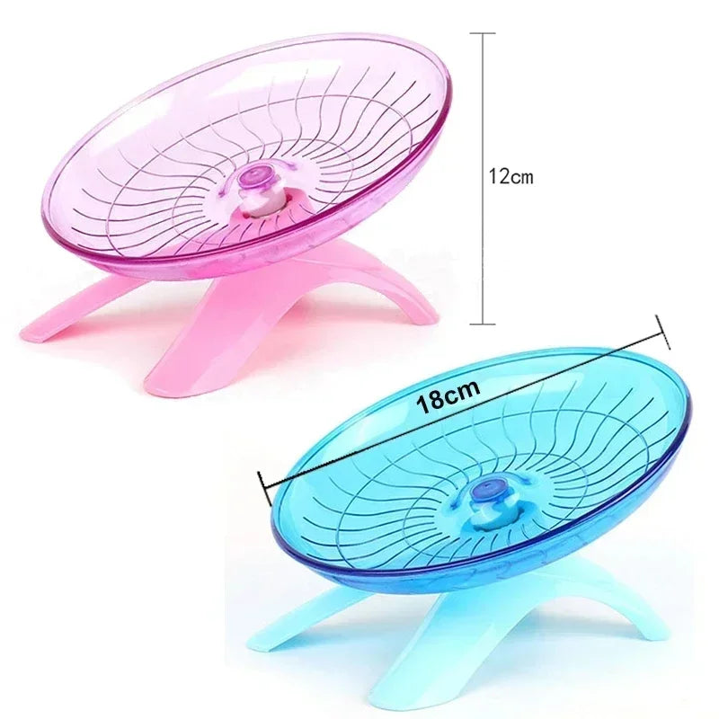 Rueda para correr para hámster, platillo volador silencioso, rueda de eje de acero, juguetes de disco para correr, jaula, accesorios para hámster de animales pequeños