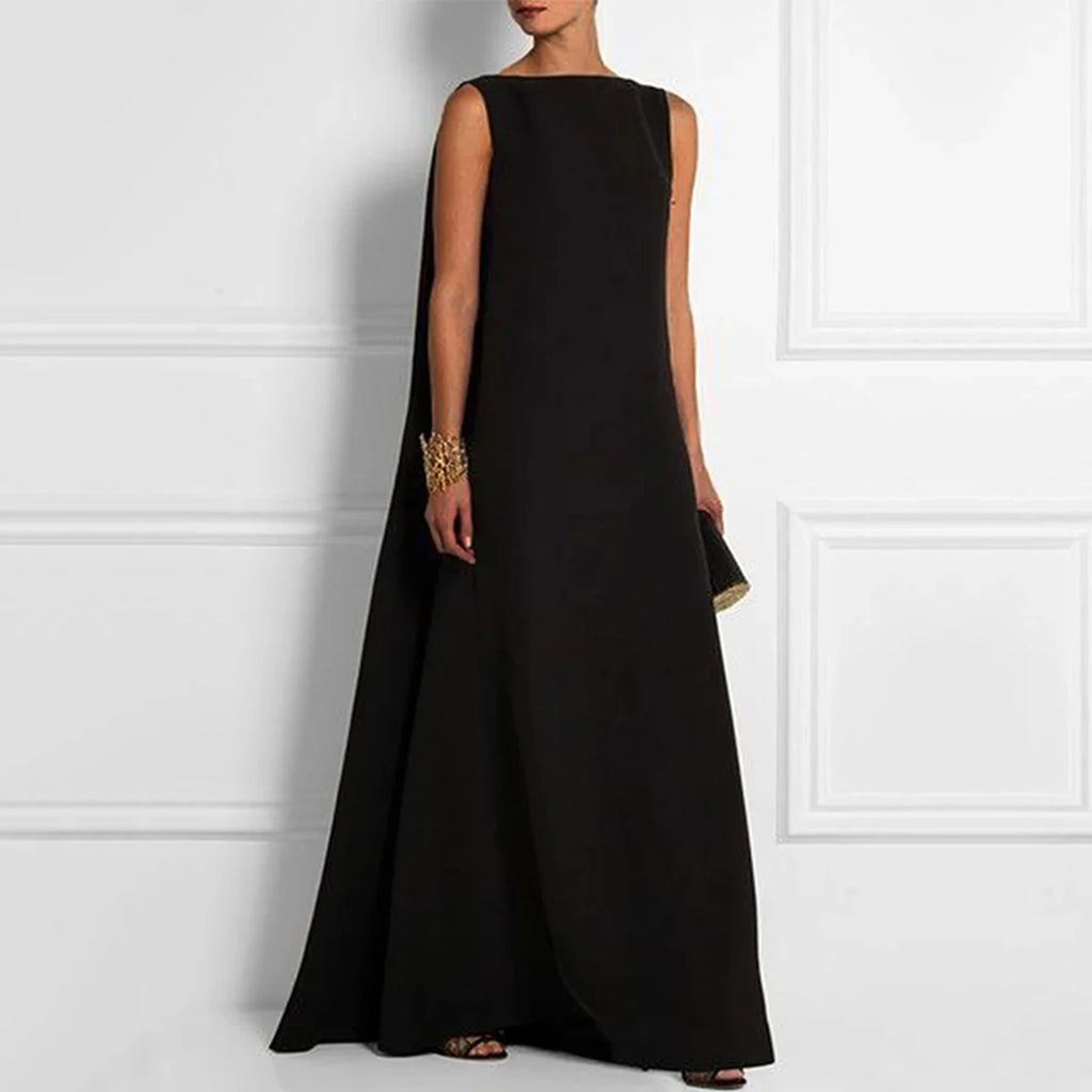 Vestidos de Fiestas Elegantes Mujer Vestidos largos sin mangas de color sólido con espalda en V para vestidos largos casuales