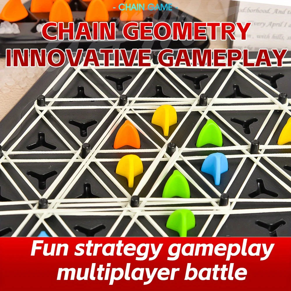Juego de mesa triangular - Juego de banda de goma triangular para todas las edades Juego de viaje divertido familiar interactivo para padres e hijos