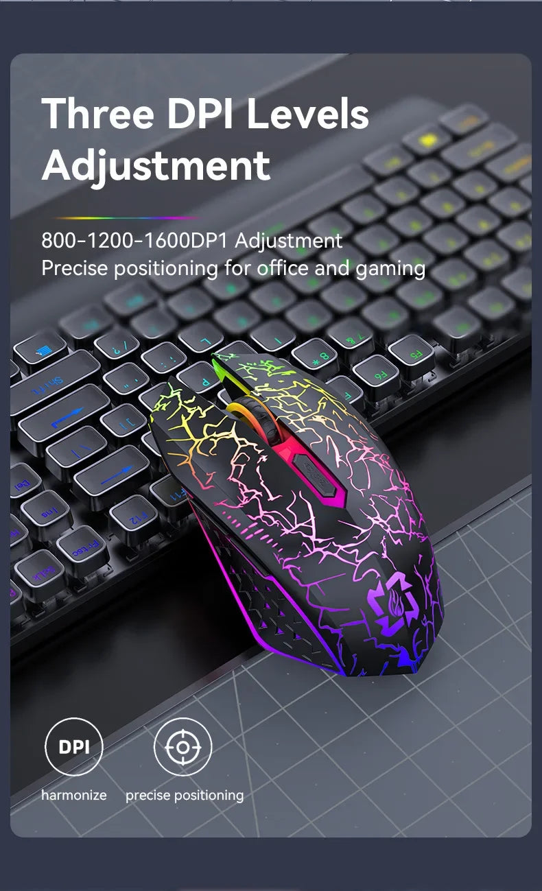 Ratón inalámbrico Bluetooth 5,2 RGB 2,4G, ratón para juegos de modo Dual, ratón silencioso de 6 botones para MacBook, tableta, ordenadores portátiles