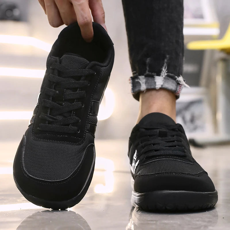 Tenis De Hombre con punta ancha, zapatos descalzos, minimalistas, transpirables, cómodos, para caminar al aire libre, deportivos, informales, azules, 2025