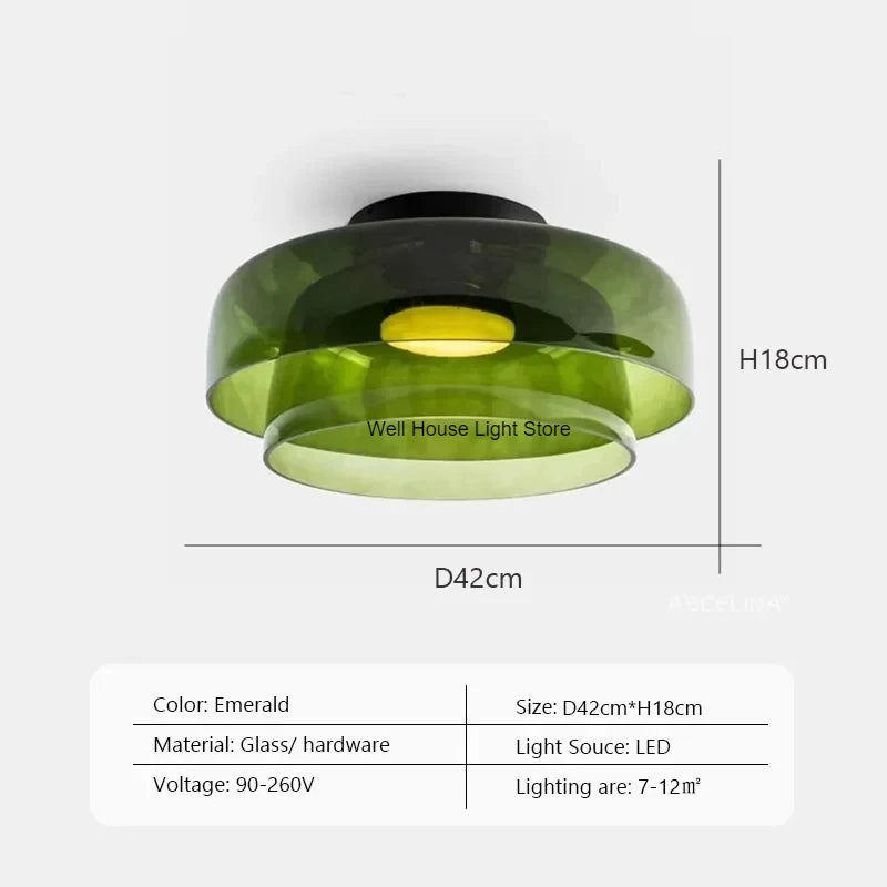 Lámpara de techo de cristal de niveles, lámpara de techo de cristal de lujo nórdica para restaurante, dormitorio, sala de estar, lámpara de techo led colorida