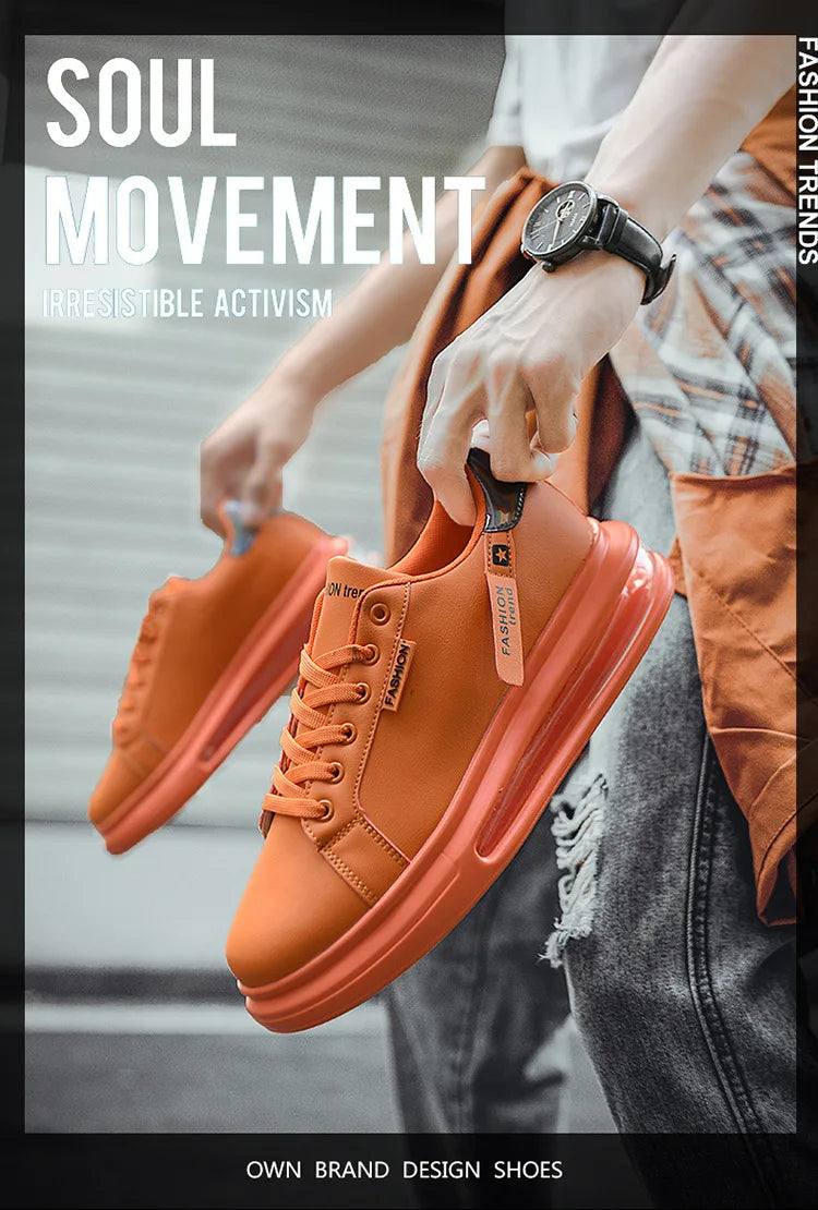Zapatillas de deporte con plataforma para hombre, zapatos informales, nuevos zapatos suaves y cómodos de cuero Pu, zapatos planos de marca de tendencia, zapatos informales para hombre, Tenis nuevos